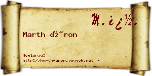 Marth Áron névjegykártya