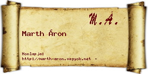 Marth Áron névjegykártya